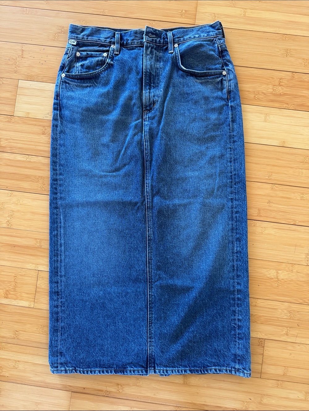 Citizens Of Humanity Blue Denim Midi Skirt
